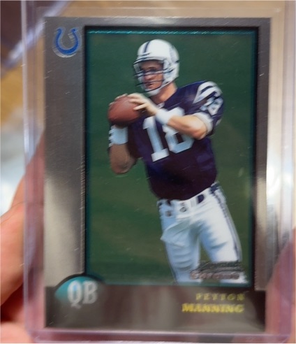1998 Bowman Chrome Preview #BCP1 Peyton Manning — front