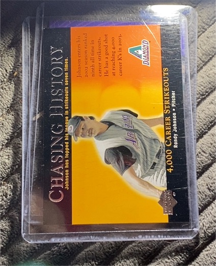 2002 Upper Deck #CH9 Randy Johnson Chasing History — front