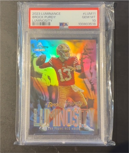 2023 Panini Luminance #LUM11 Brock Purdy Luminosity — front
