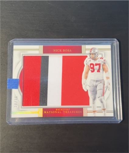 2024 Panini National Treasures Nick Bosa Jumbo Patch 1/1 — front