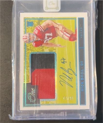 2019 Panini One #25 Nick Bosa Rookie Patch Autograph — front