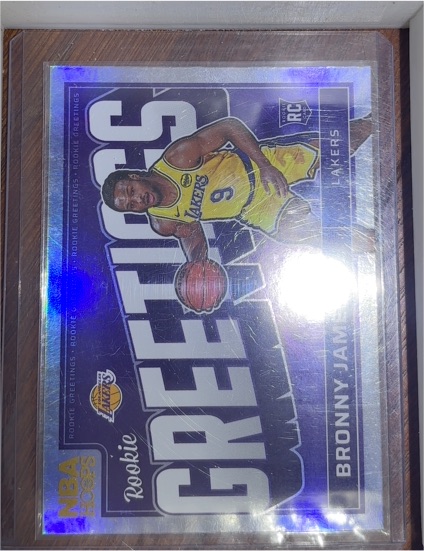 2024-25 Panini NBA Hoops #6 Bronny James Jr. Rookie Greetings RC Insert — front