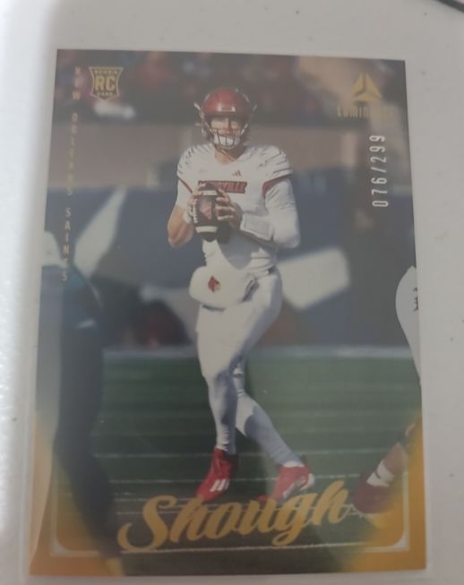 2025 Panini Luminance #130 Tyler Shough Rookie Gold Parallel — front