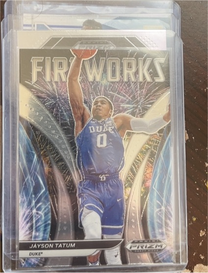 2022 Panini Prizm Draft Picks Fireworks #FW-JT Jayson Tatum — front