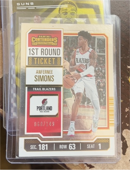 2023-24 Panini Contenders Season Ticket #54 Anfernee Simons — front