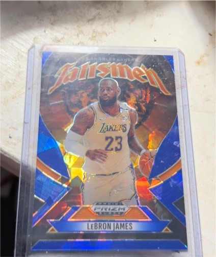 2024-25 Panini Prizm Black #4 LeBron James Talismen Blue Ice Prizm — front