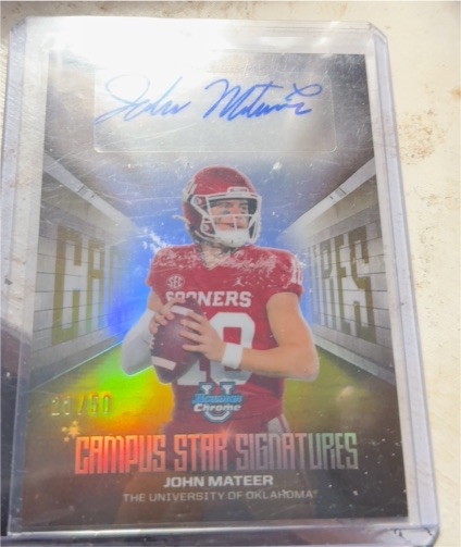 2025 Bowman U Chrome #CSS-JM John Mateer Campus Star Signatures — front