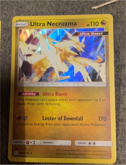2019 Pokémon TCG Sun & Moon Cosmic Eclipse #164 Ultra Necrozma — front