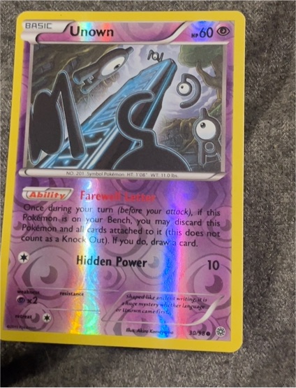 2015 Pokémon XY Ancient Origins #30 Unown — front