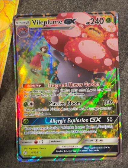 2019 Pokemon Sun & Moon Cosmic Eclipse #4 Vileplume GX — front