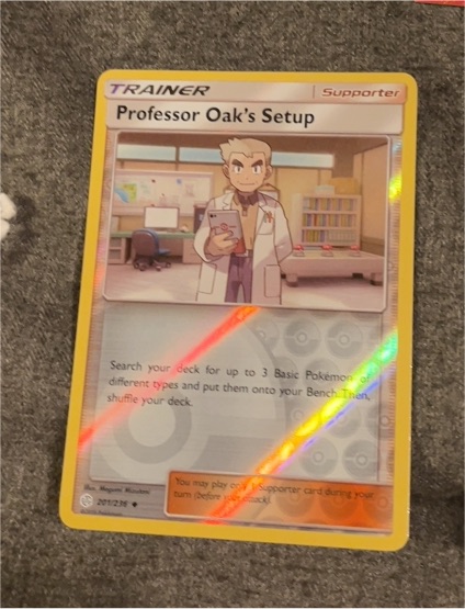 2019 Pokémon Sun & Moon Cosmic Eclipse #201 Professor Oak's Setup — front