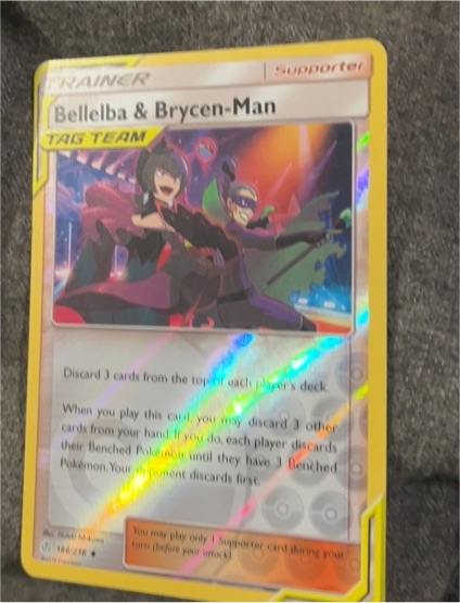 2019 Pokémon TCG Cosmic Eclipse #186 Bellelba & Brycen-Man — front