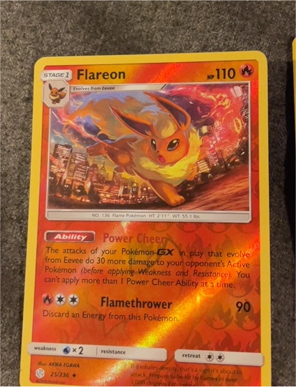 2019 Pokemon Sun & Moon Cosmic Eclipse #25 Flareon — front