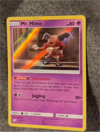 2019 Pokémon Detective Pikachu #11 Mr. Mime — front