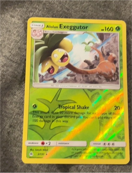 2018 Pokémon Forbidden Light #2 Alolan Exeggutor — front
