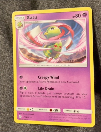 2019 Pokémon TCG Cosmic Eclipse #79 Xatu — front