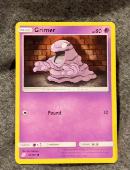 2019 Pokemon Sun & Moon Team Up #62 Grimer — front