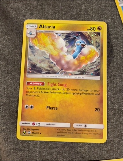 2018 Pokemon TCG Dragon Majesty #40a Altaria — front