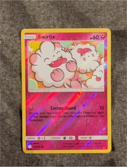 2019 Pokemon Cosmic Eclipse #153 Swirlix — front