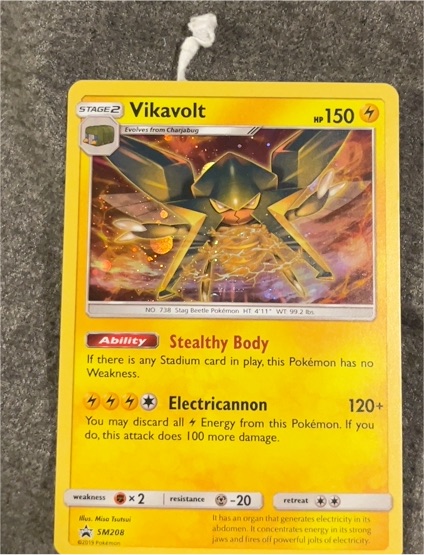 2019 Pokémon SM208 Vikavolt Black Star Promo — front