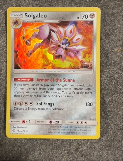 2019 Sun & Moon Cosmic Eclipse #142 Solgaleo — front