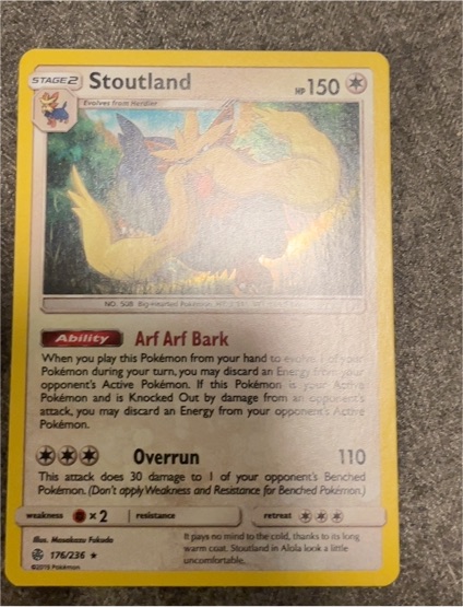 2019 Pokémon #176 Stoutland — front
