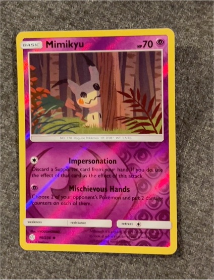 2019 Pokemon Sun & Moon Cosmic Eclipse #96 Mimikyu — front