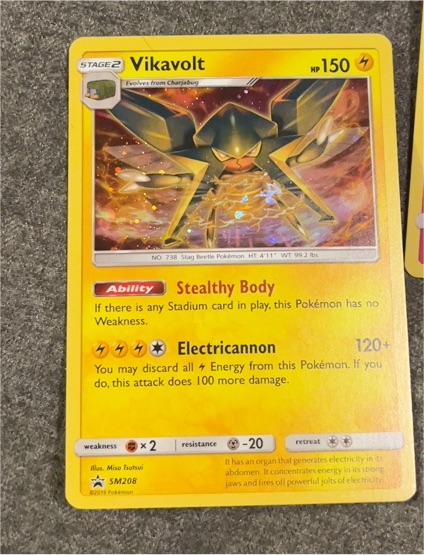 2019 Pokemon Sun & Moon SM208 Vikavolt Black Star Promo — front