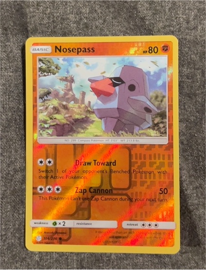 2019 Pokemon Sun & Moon Cosmic Eclipse #106 Nosepass — front
