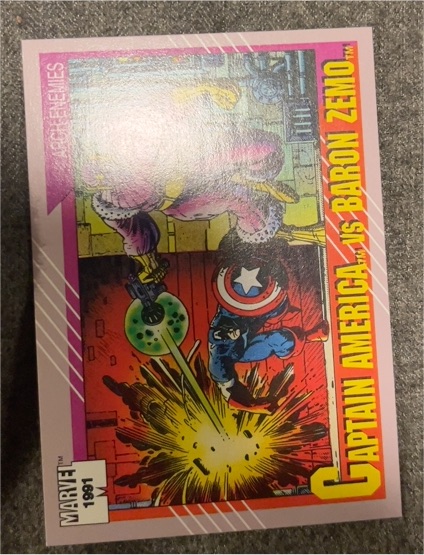 1991 Impel Marvel Universe Series II #99 Captain America vs Baron Zemo — front