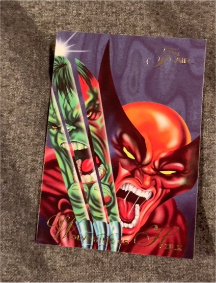 1994 Flair Marvel Annual #34 Wolverine vs Hulk — front