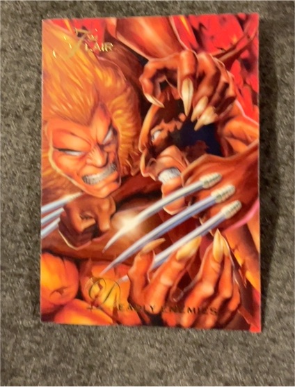 1994 Flair Marvel Annual #53 Deadly Enemies Sabretooth vs Wolverine — front