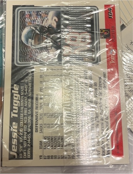 1992 Tecmo Super Bowl #104 Jesse Tuggle — front