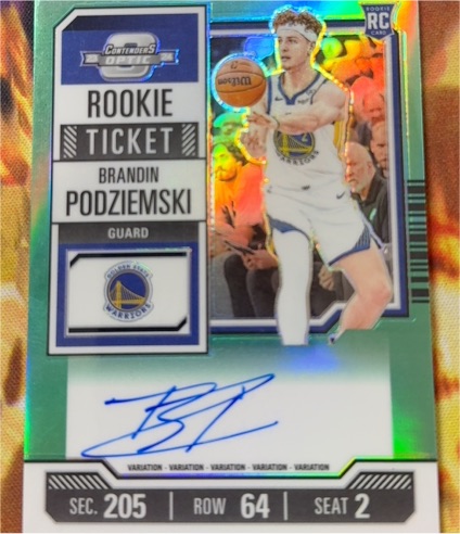 2023-24 Panini Contenders Optic #106 Brandin Podziemski Rookie Ticket — front