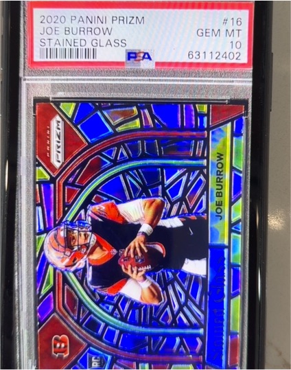 2020 Panini Prizm #16 Joe Burrow Stained Glass — front