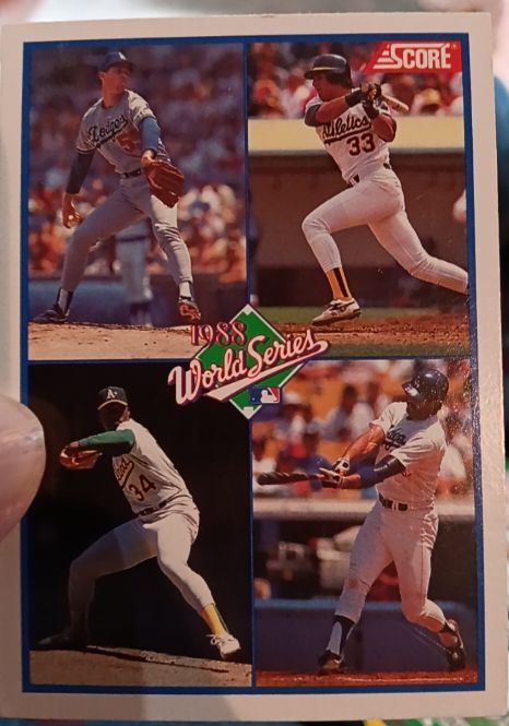 1989 Score #582 Orel Hershiser/Jose Canseco/Dave Stewart/Kirk Gibson 1988 World Series — front