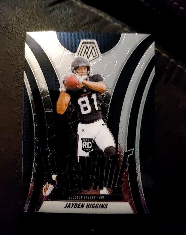 2025 Panini Mosaic Football Elevate #9 Jayden Higgins Rookie RC Houston Texans — front