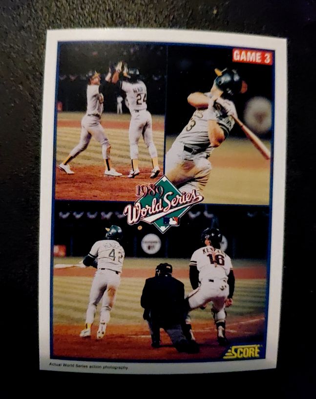 1990 Score #702 1988 World Series Game 3 Oakland Athletics — front