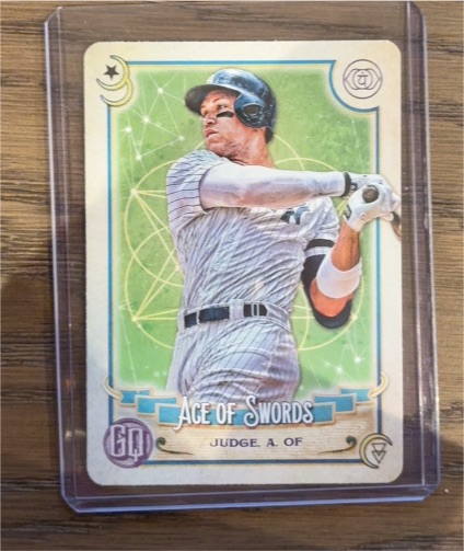 2020 Topps Gypsy Queen Tarot of the Diamond #TOD-19 Aaron Judge Ace of Swords — front