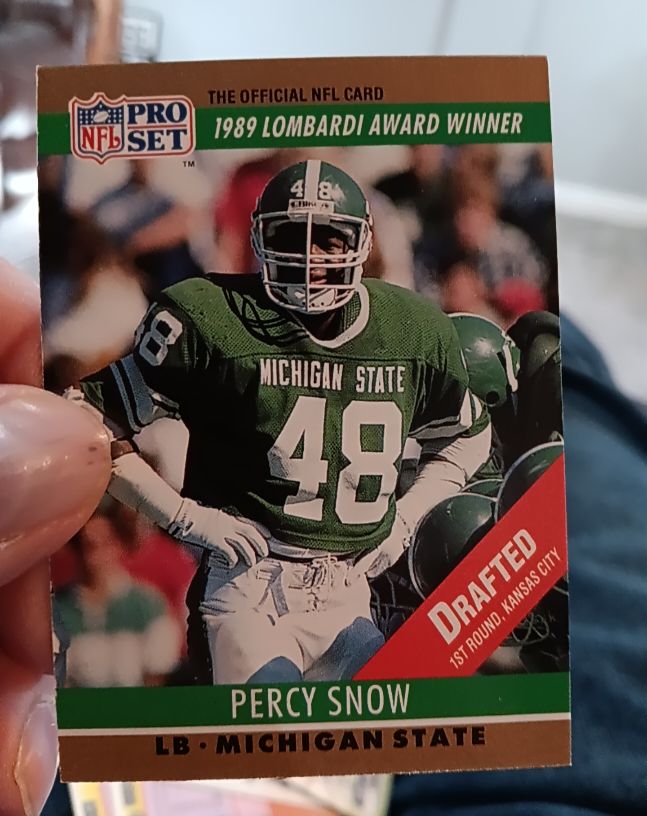 1990 Pro Set #21 Percy Snow — front
