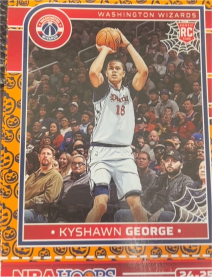 2024-25 Panini NBA Hoops Haunted Hoops Orange #274 Kyshawn George — front