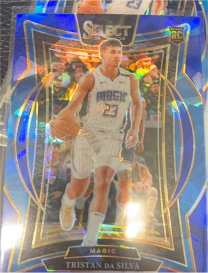 2024-25 Panini Select #83 Tristan da Silva Blue Cracked Ice Prizm — front