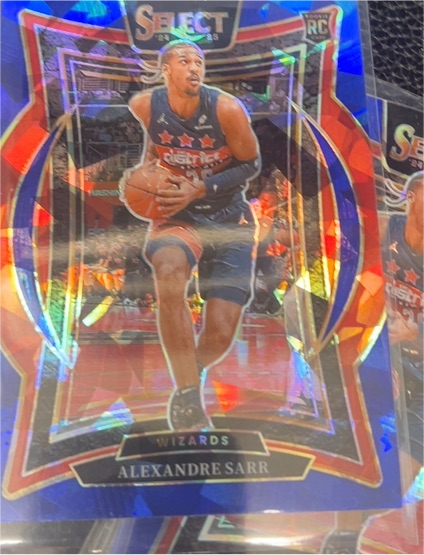 2024-25 Panini Select Concourse Blue Cracked Ice Prizm RC Alexandre Sarr — front