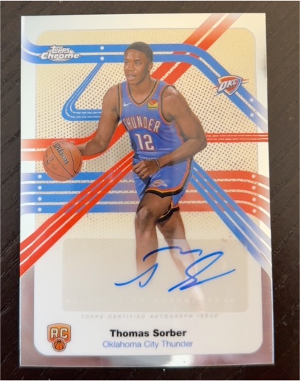 2025-26 Topps Chrome Thomas Sorber RC Auto Next Stop Signature — front