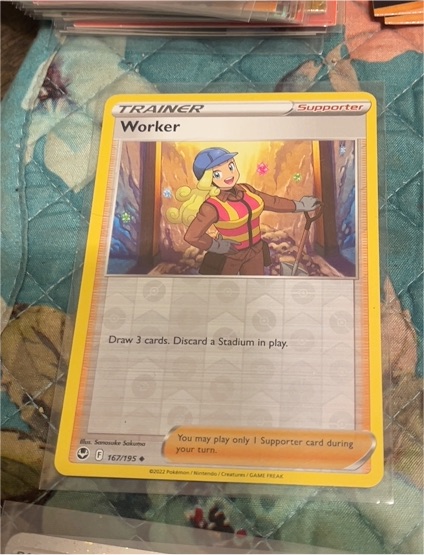 2022 Pokémon Silver Tempest #167 Worker — front