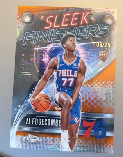 2025-26 Topps Chrome #SF-23 VJ Edgecombe Sleek Finishers Rookie Philadelphia 76ers — front