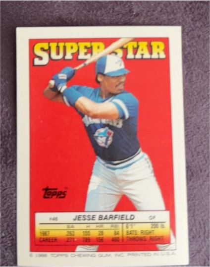 1988 Topps Stickers #46 Jesse Barfield — front