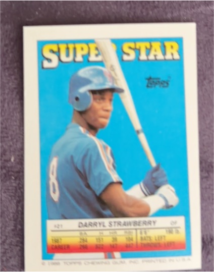 1988 Topps Super Star Sticker #21 Darryl Strawberry — front