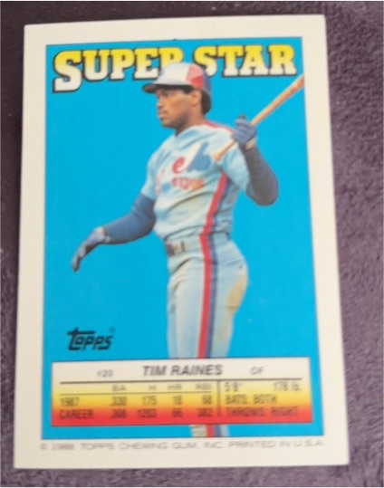 1988 Topps Stickers #20 Tim Raines — front