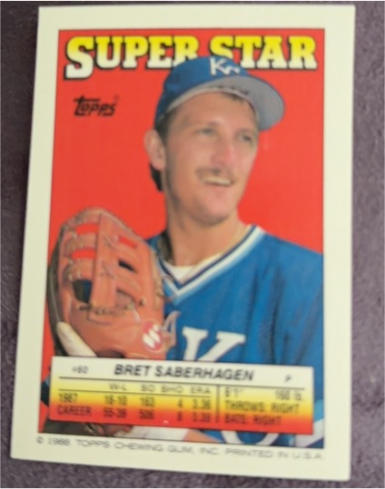 1988 Topps Stickers #60 Bret Saberhagen Super Star — front